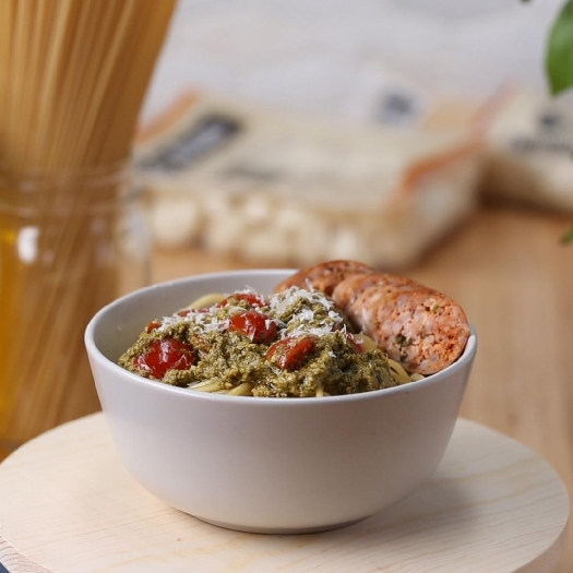 Grilled sausage dinner: the mama mia!