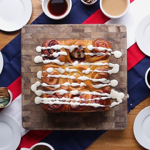 Red white and blue berry rolls