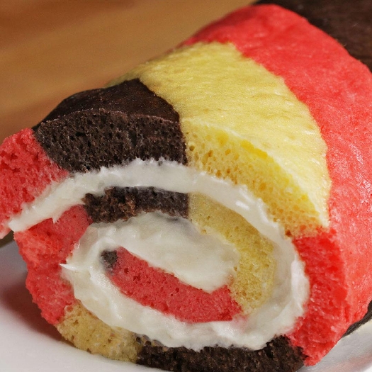 Neapolitan swiss roll