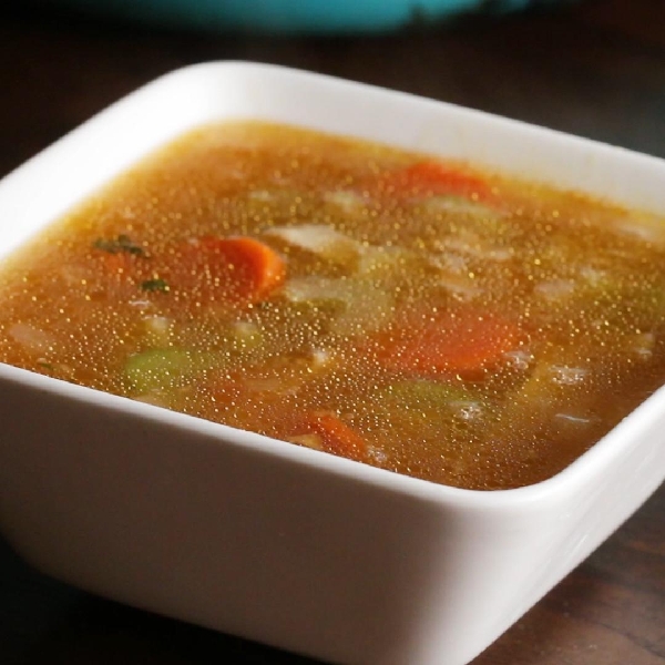 Homemade vegetable stock