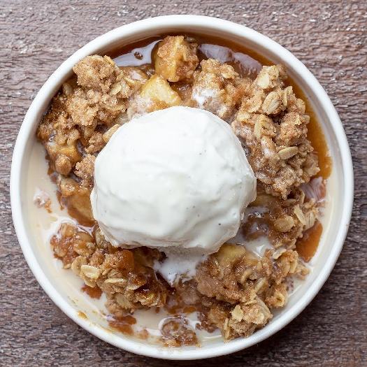 Caramel apple crumble