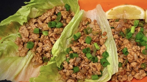 Filipino chicken sisig wraps