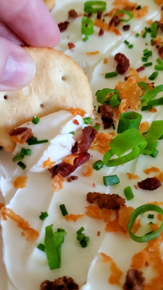 Loaded baked potato cream cheese board