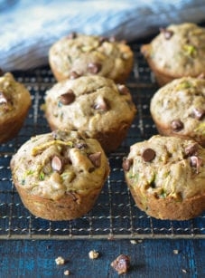 Zucchini muffins with chocolate chips