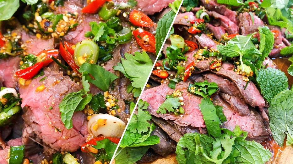 Pieng seen nam tok/jeow (beef waterfall) as made by little lao kitchen