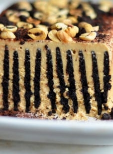 Chocolate peanut butter icebox cake