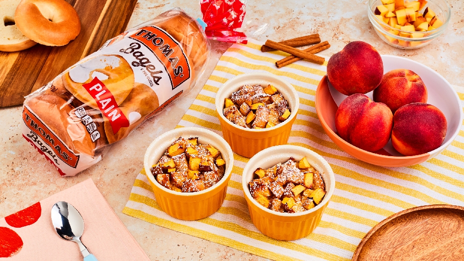 Peachy keen breakfast bread pudding