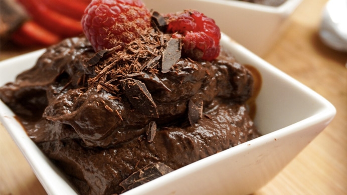 Vegan chocolate avocado mousse