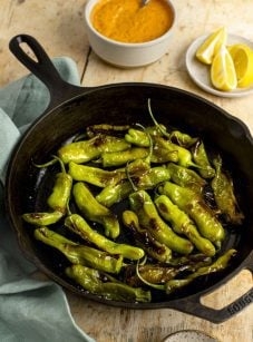 Blistered shishito peppers (broiler or stovetop method)