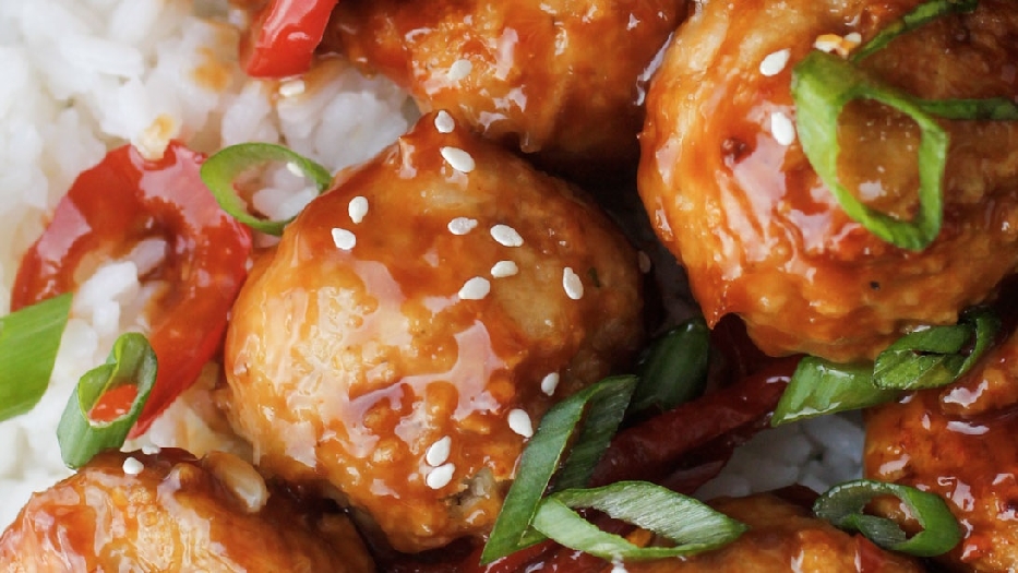 Orange chicken meatballs