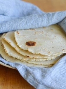 Homemade corn tortillas