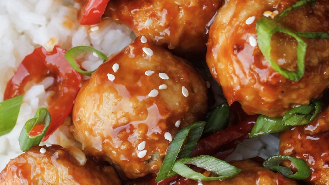 Orange chicken meatballs