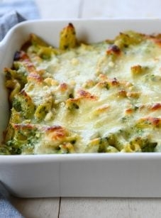 Baked penne with spinach, ricotta & fontina