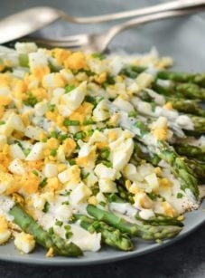 Asparagus salad with hard-boiled eggs & creamy dijon dressing
