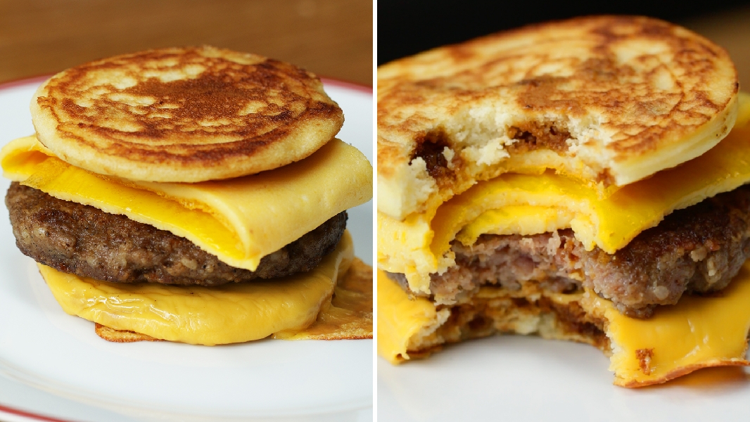 Pancake breakfast sandwich