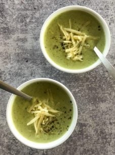 Cream of broccoli soup with cheddar