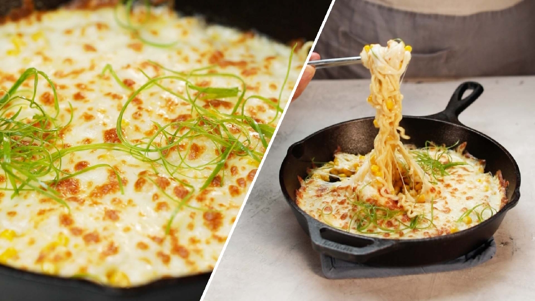Korean corn cheese spicy ramen