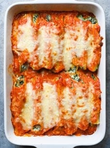 Spinach manicotti