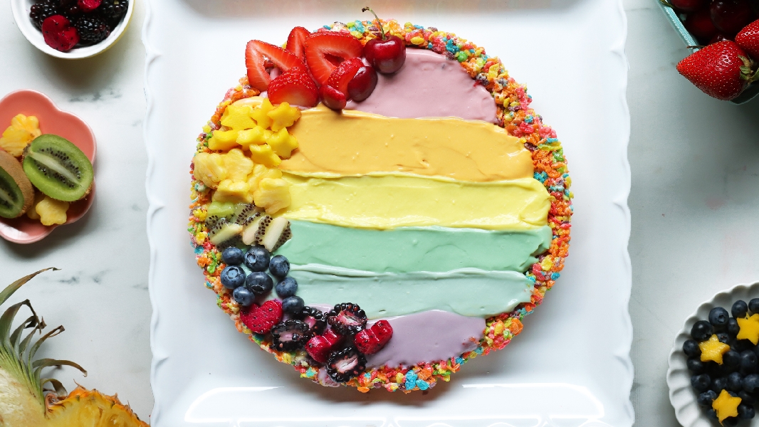 Inga’s rainbow custard tart