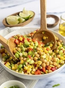 Southwest chickpea and corn salad with honey lime vinaigrette