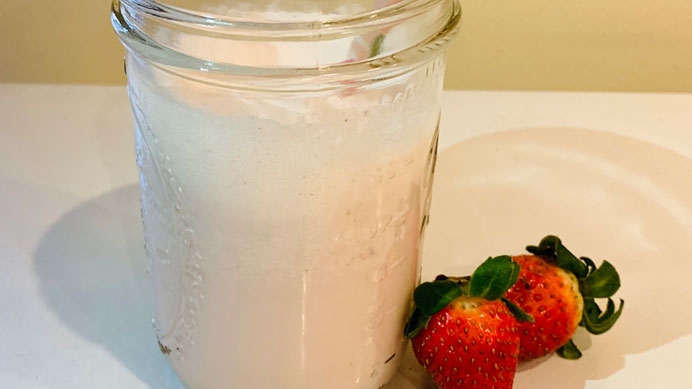 Homemade strawberry milk