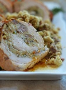 Stuffed turkey breast with sausage & herbs