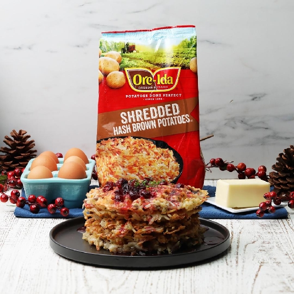 Holiday hash brown waffles