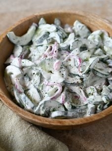 Creamy cucumber salad