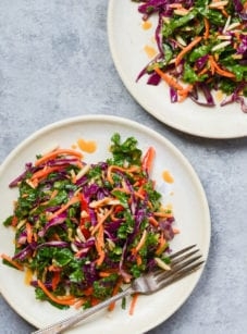 Kale salad with ginger peanut dressing