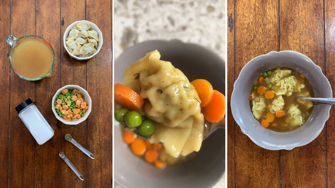 15-minute chicken noodle wonton soup