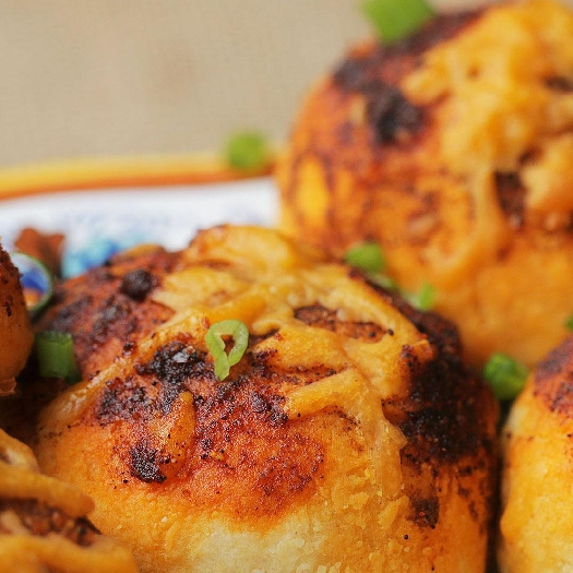 Chili-stuffed biscuits