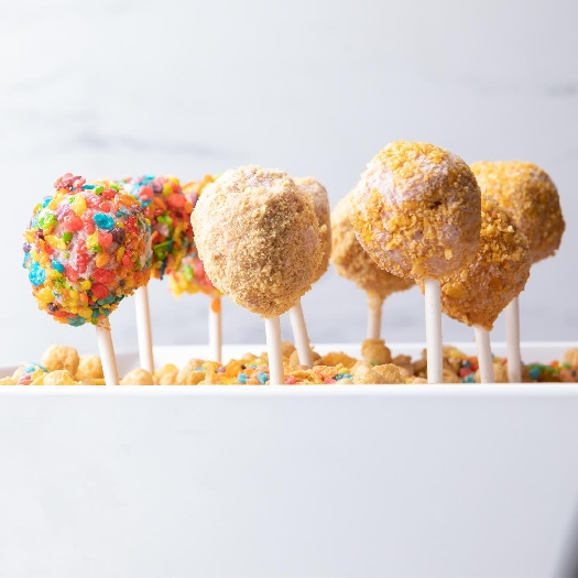 Grape juice froyo & cereal pops