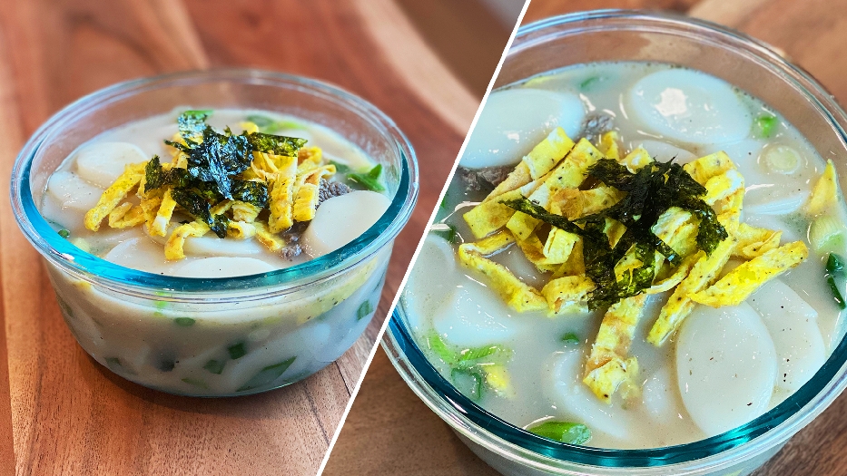 Korean rice cake soup (tteokguk) as made by jasmine