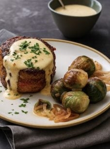 Classic french steak au poivre
