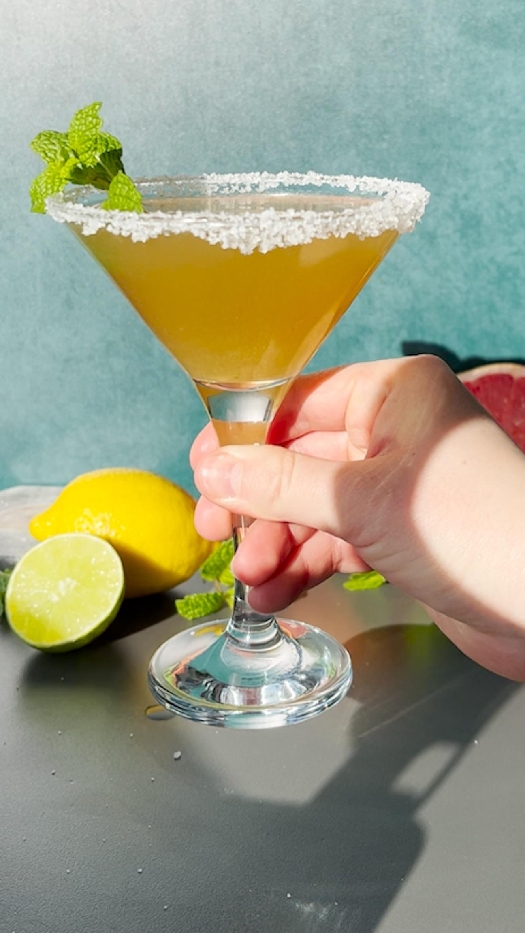 Pineapple grapefruit yuzu mocktail