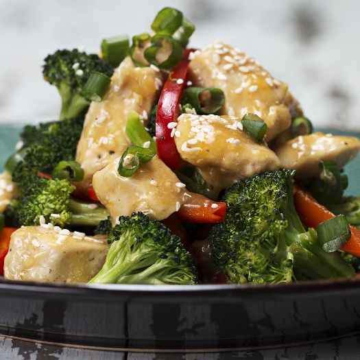 Orange chicken & veggie stir-fry
