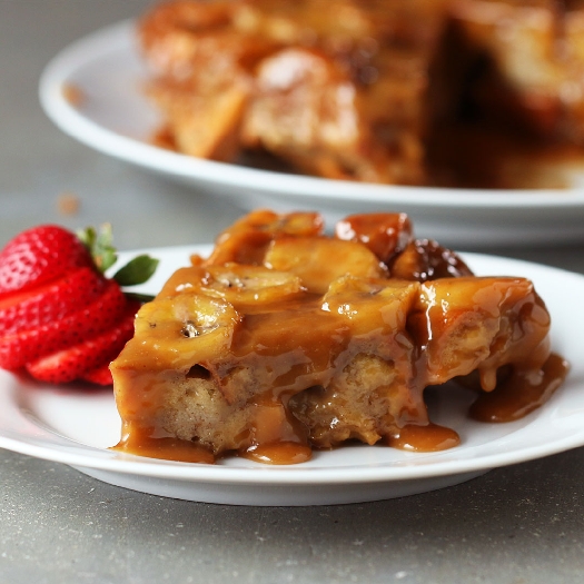 Peanut butter banana french toast skillet