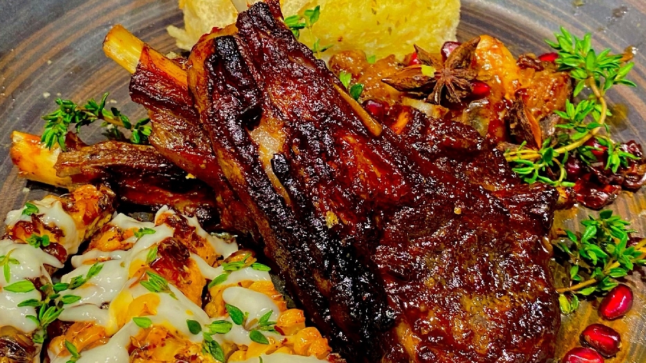 Sticky asian-style lamb