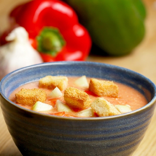 Healthy homemade gazpacho