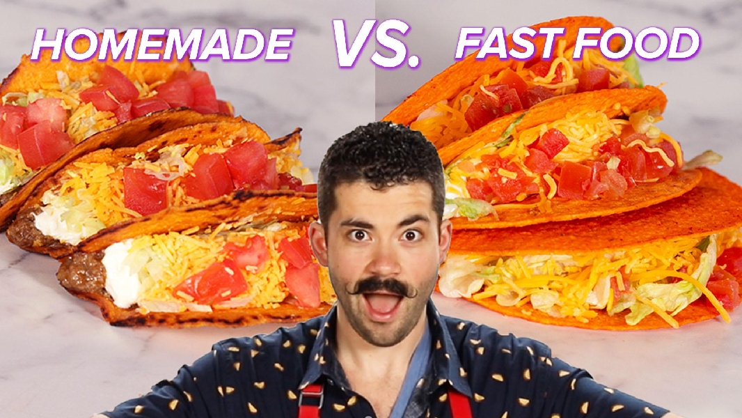 Homemade doritos locos tacos