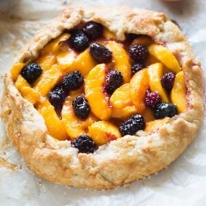 Peach blackberry tart