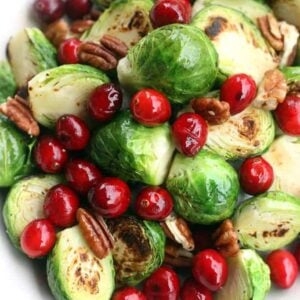 Sauteed brussels sprouts with cranberries and pecans