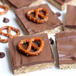 No bake peanut butter pretzel bars