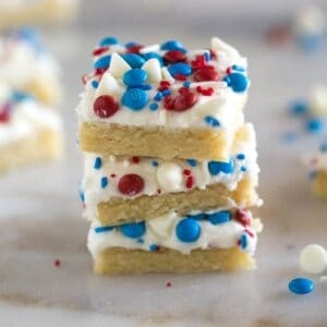 Patriotic sugar cookie bars